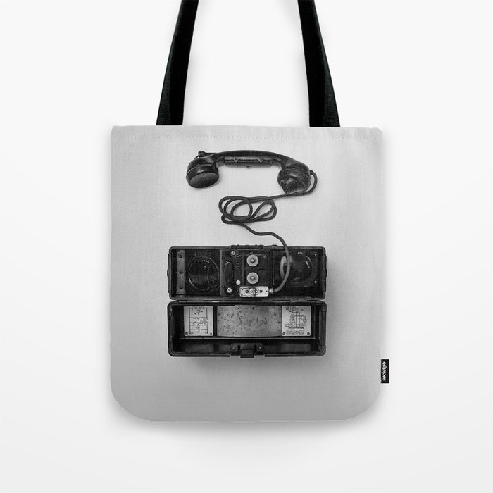 Antique Phone (Black and White) Tote Bag