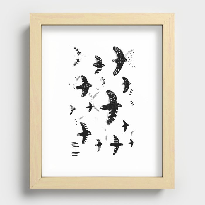 Flying birds Recessed Framed Print