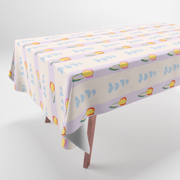 Stripes and Tulips Tablecloth