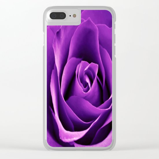 Purple Passion Rose Clear iPhone Case