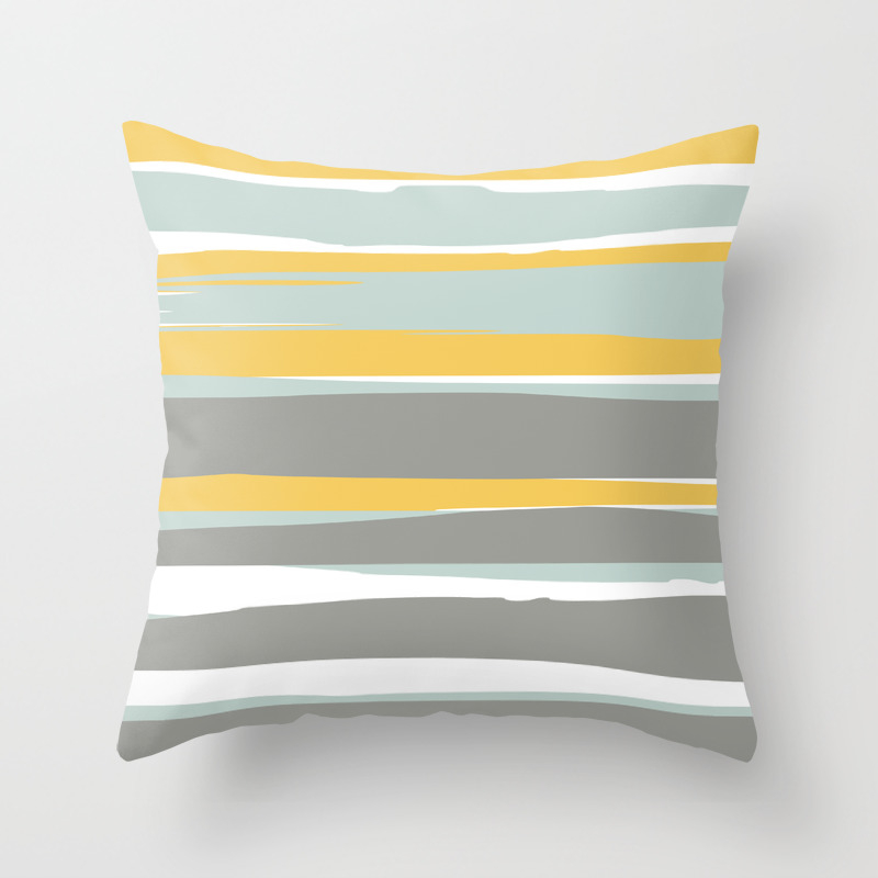 Stripe Abstract Sun And Beach Yellow Pale Aqua Blue And Gray