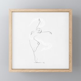 'UNFURL', Dancer Line Drawing Framed Mini Art Print
