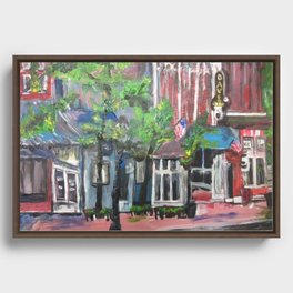 "Downtown Willoughby, Ohio" painting by Willowcatdesigns Framed Canvas