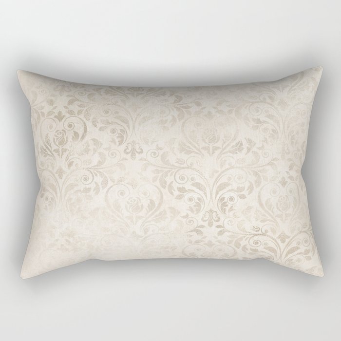 Elegant Ivory Damask 2 Rectangular Pillow