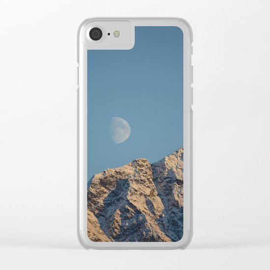 Moon Over Pioneer Peak - II Clear iPhone Case