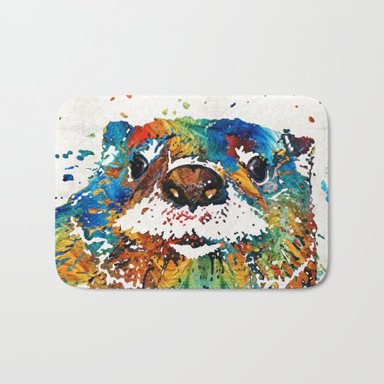 Otter Art - Ottertude - By Sharon Cummings Bath Mat