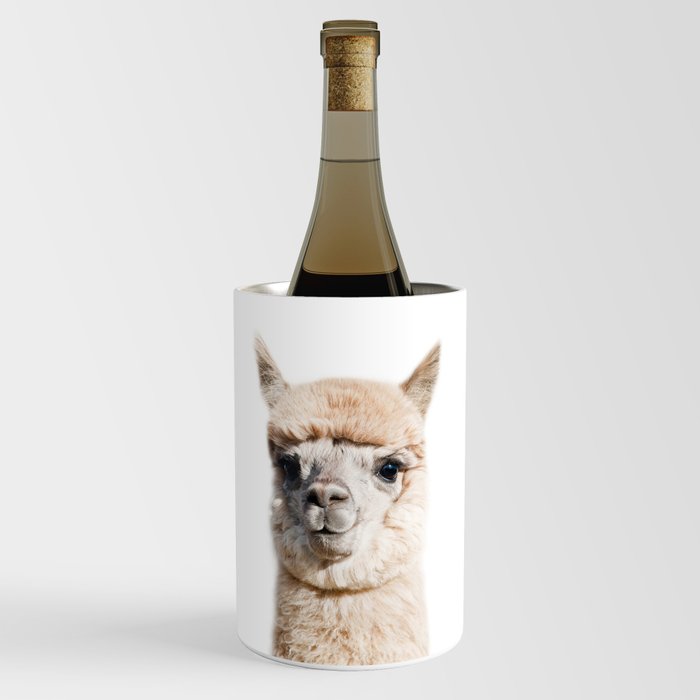 Baby Alpaca, Farm Animals, Art for Kids, Baby Animals Art Print By Synplus Wine Chiller