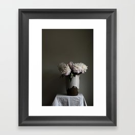 Still life of peonies in full bloom  Framed Art Print