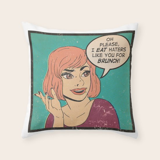 Haters Throw Pillow