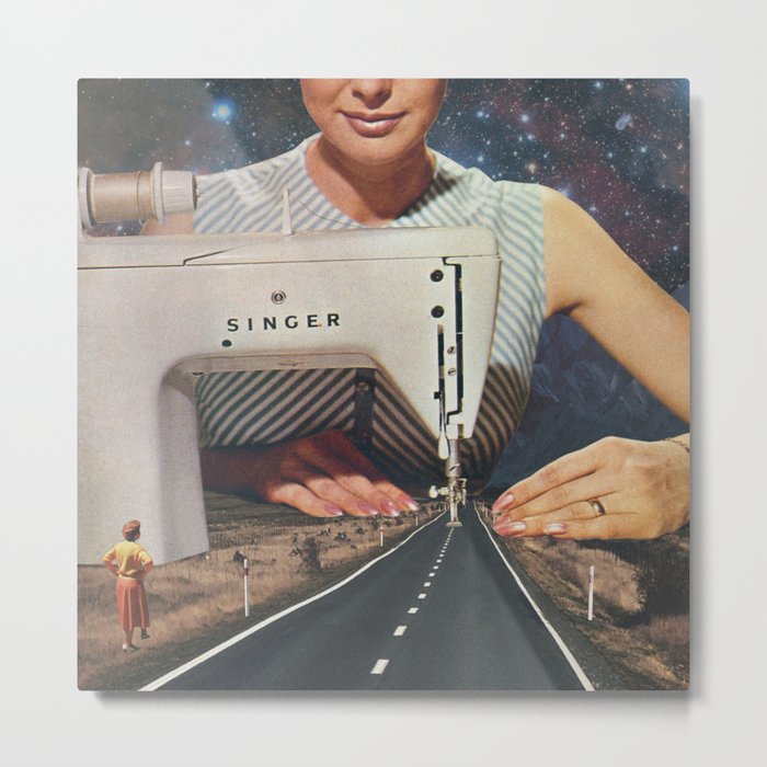 This is how a road gets made - Sewing Machine/ A mindful journey  Metal Print