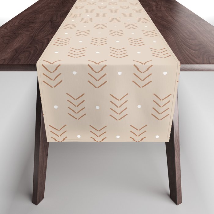 Arrow Lines Geometric Pattern 26 in Brown Shades Table Runner