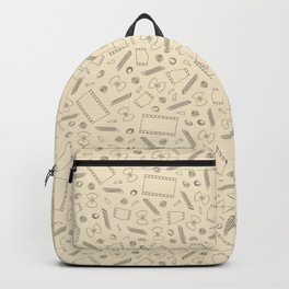 Macaroni Art Outlines on a Cream Background Backpack