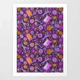 Home Hobbies Sewing Supplies Paper Collage Pattern Purple Orange Art Print