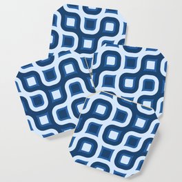 Truchet Modern Abstract Concentric Circle Pattern - Royal Blue Coaster
