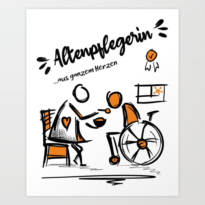 Altenpflegerin aus ganzem Herzen. Altenpflege. Lustige, coole Sprüche