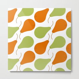 Pears Fruit Pattern Metal Print