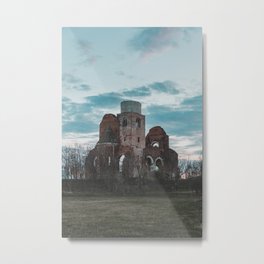 Medieval church Metal Print | Church, Architecture, Sky, Vojvodina, Photo, Serbia, Medieval, Countryside, Grass, Blue 