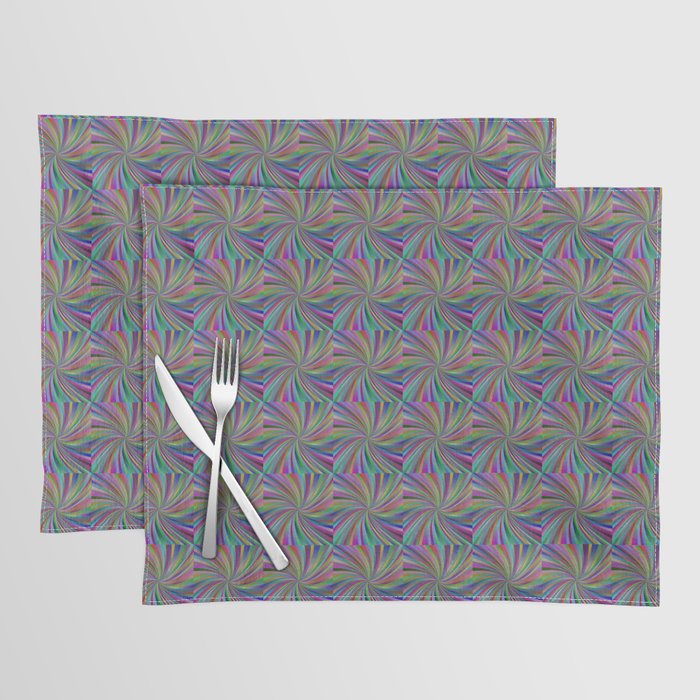 Pink Purple, Green and More Swirl Repeating Pattern Placemat