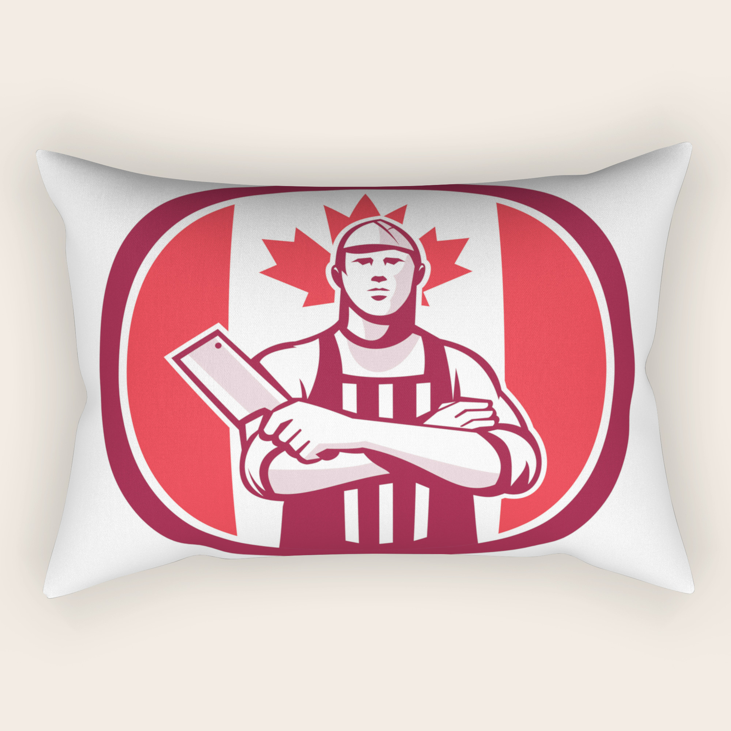 Small Canada Flag Icon - Canadian Butcher Front Canada Flag Icon Rectangular Pillow By Patrimonio Society6