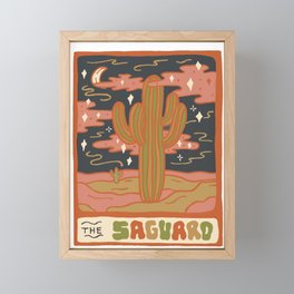 Cactus Tarot Cards- Saguaro Framed Mini Art Print