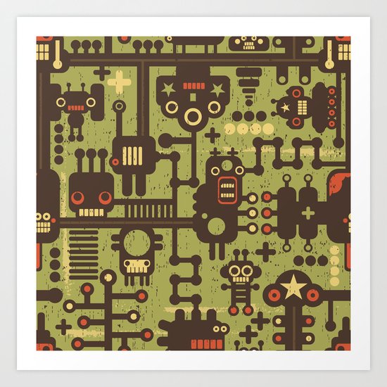 World of robots. Art Print