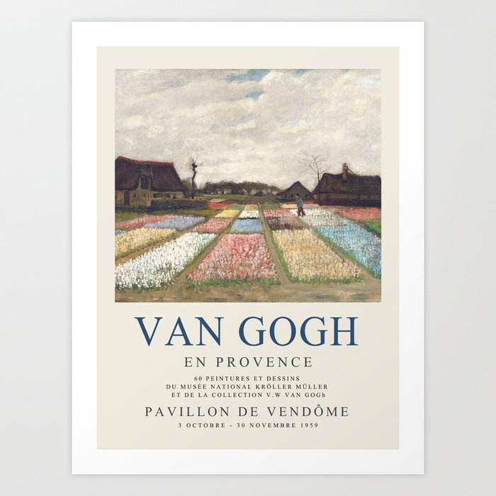 Exhibition poster-Van Gogh-Flower Beds In Holland.  Art Print