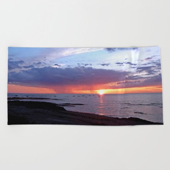 Sunset Rain Cloud Beach Towel