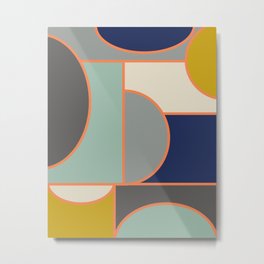 Colorful Geometric Cubism Design Metal Print