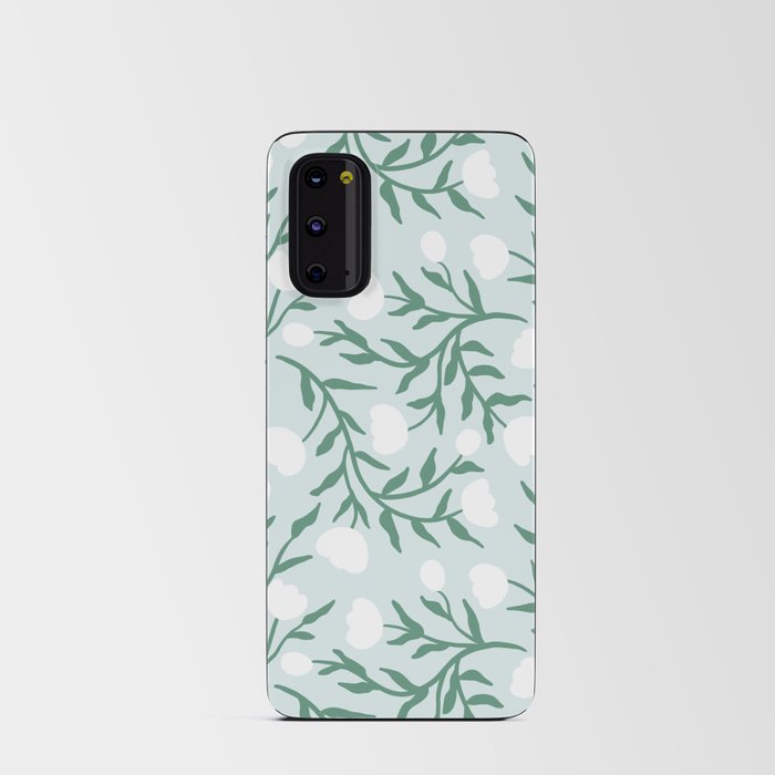 Abstract Cotton Flower Pattern-Green Background Android Card Case