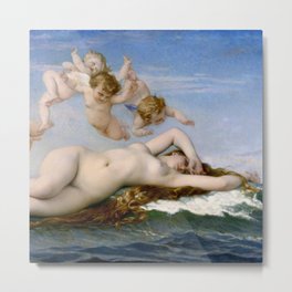 Alexandre Cabanel "The Birth of Venus" (1863) Metal Print | Academism, Cherub, French, Painting, Cherubs, Nude, Alexandrecabanel, Waves, Cabanel, Venus 