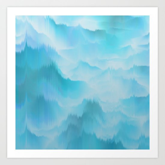 Clouds and mountains. Abstract. Art Print