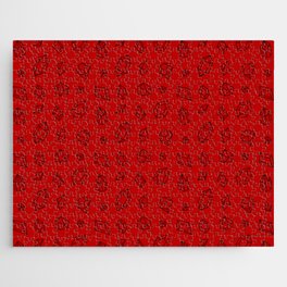 Red and Black Gems Pattern Jigsaw Puzzle