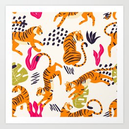 Colorful Tiger Pattern Art Print