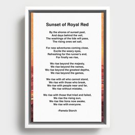 Sunset of Royal Red Poem Framed Canvas