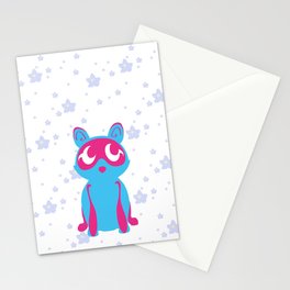 Tanuki & Sakura (blue) Stationery Cards