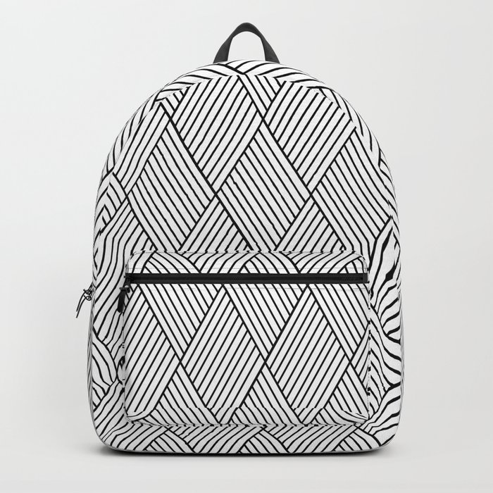 Black white geometric pattern Backpack