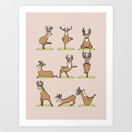 Deer Yoga Art Print