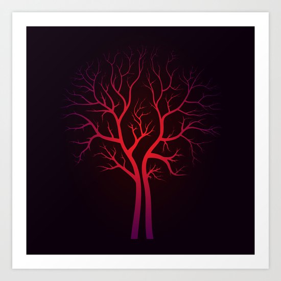 Burning tree Art Print