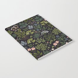 Herbarium ~ vintage inspired botanical art print ~ black Notebook