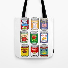 Vintage canned goods with a twist Tote Bag