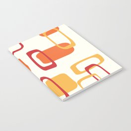 1970s Colors Mid Century Modern Squares Pattern Notebook