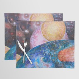 INCOMING- Colorful Abstract Impressionist Galaxy Painting  Placemat
