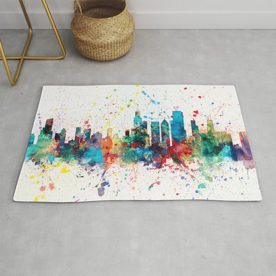 Chicago Illinois Skyline Rug By Artpause Society6