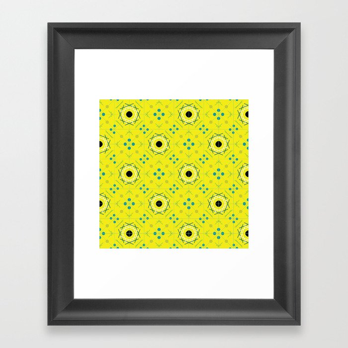 Retro Yellow Framed Art Print