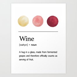 Wine definition Art Print