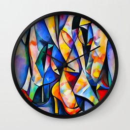 Cubist Heels: A Picasso Style High Heel Portrait Wall Clock