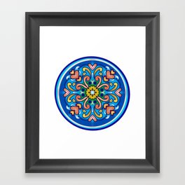Blue and Yellow Pottery Design Framed Art Print