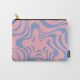 Abstract Groovy Retro Liquid Swirl Pink Blue Pattern Carry-All Pouch