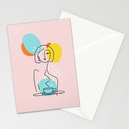 Coffee at La Fontaine de Belleville Stationery Cards