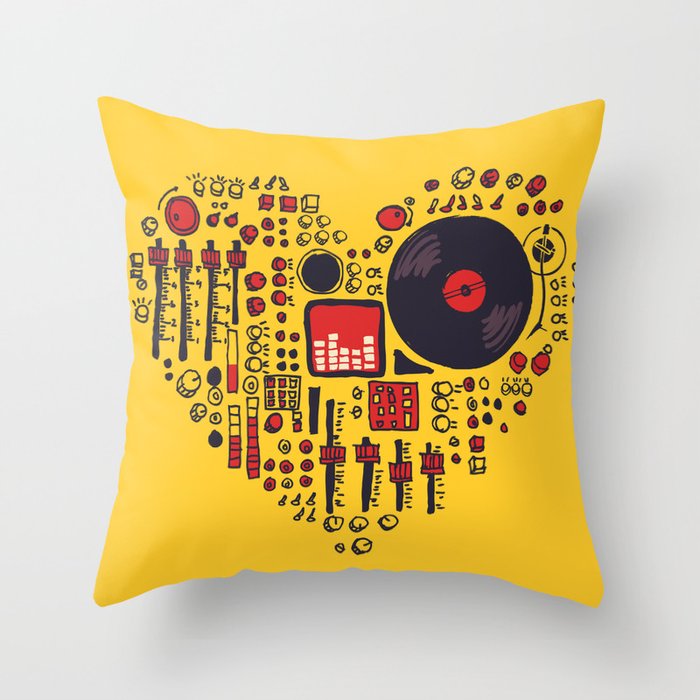 Music in every heartbeat Throw Pillow